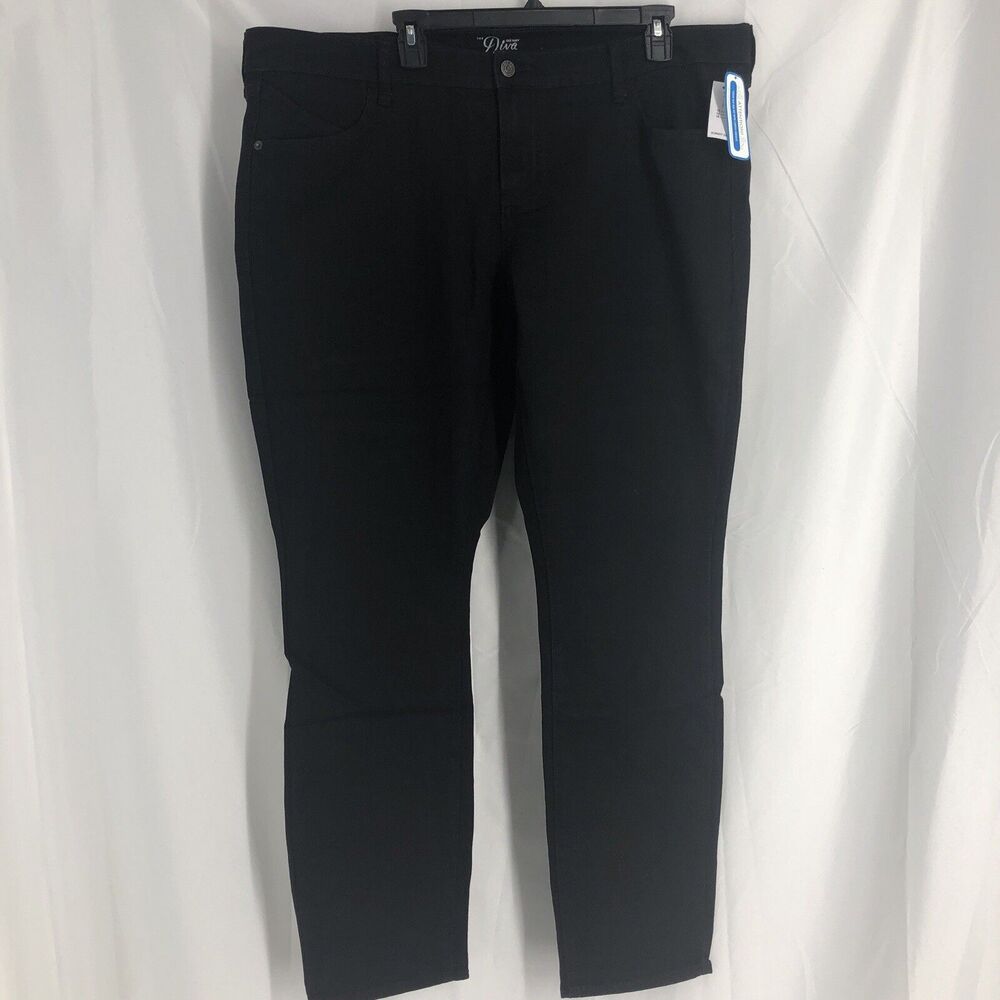 Old Navy Jeans Womens 18 Black The Diva Skinny Pockets Casual Comfort